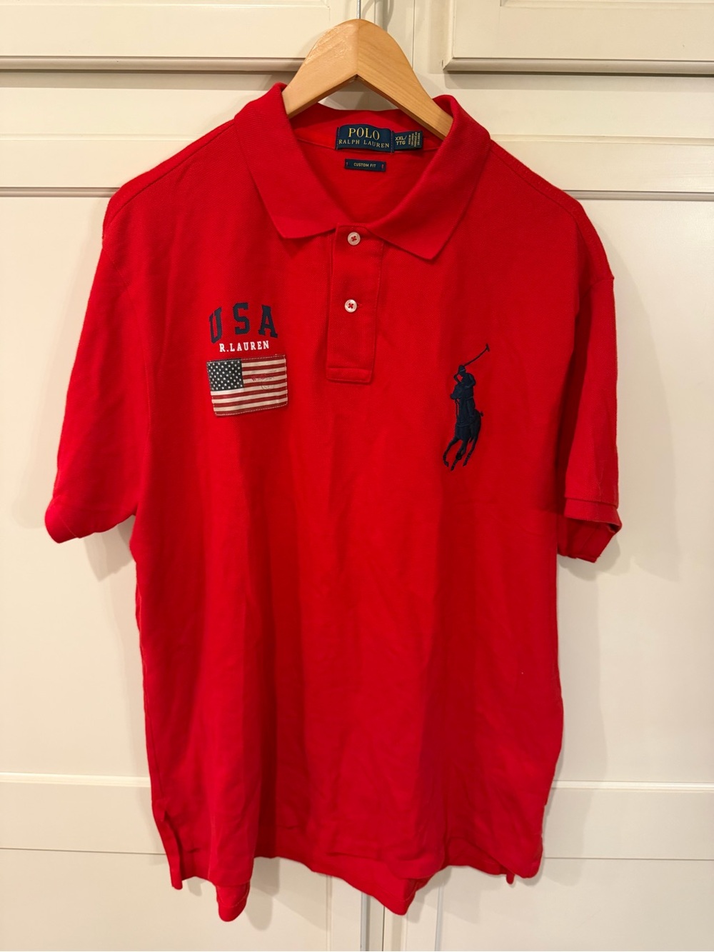 Polo by Ralph Lauren Red Polo with USA Patch